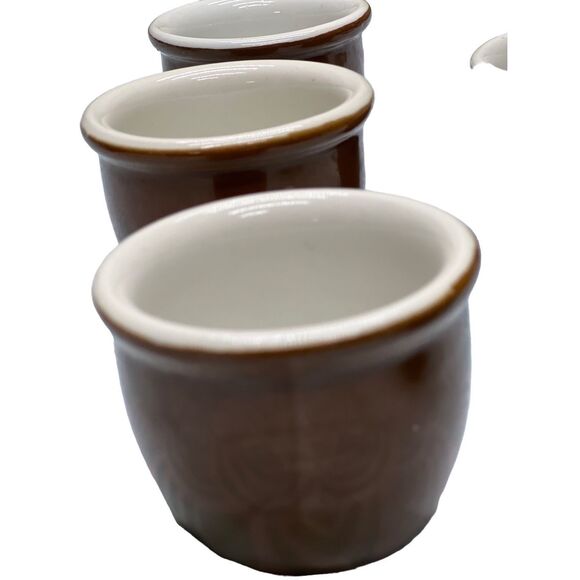 Hall Vintage Ramekins Custard Cups - 351 1/2 chocolate Brown Set of 4 - Picture 3 of 12